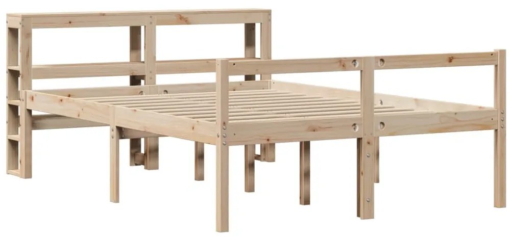 tömör fenyőfa ágy időseknek fejtámlával 140 x 190 cm