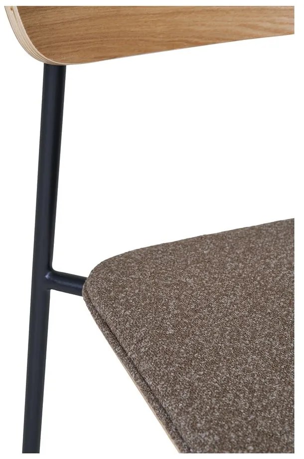 Fekete-barna rakásolható étkezőszék kőrisfa dekorral Estepona – House Nordic