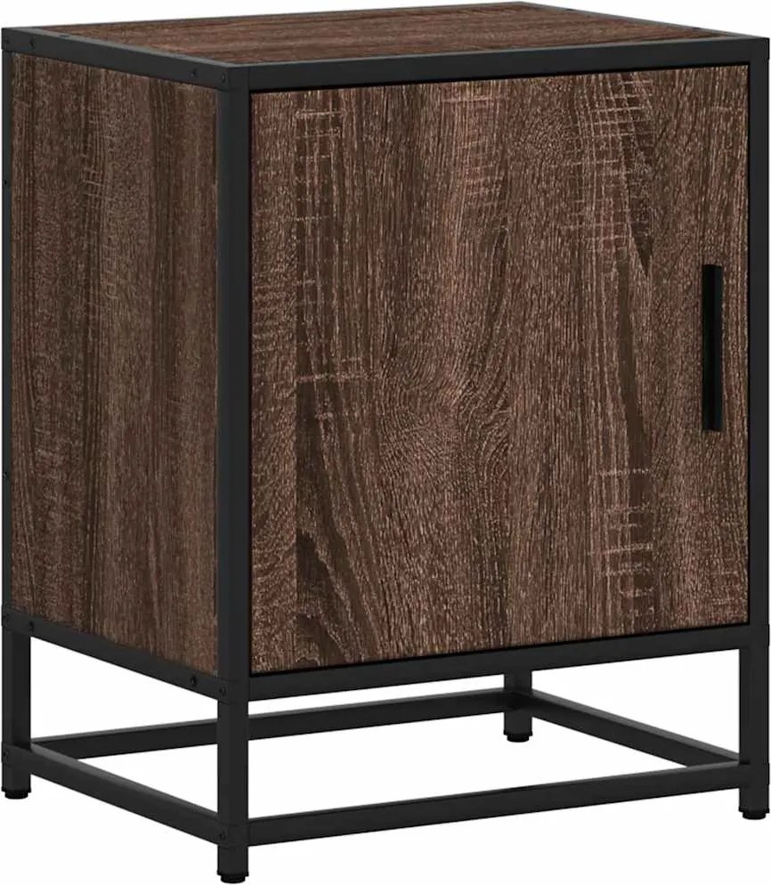 vidaXL éjjeliszekrény barna tölgy 40x31x50 cm műfából és fémből
