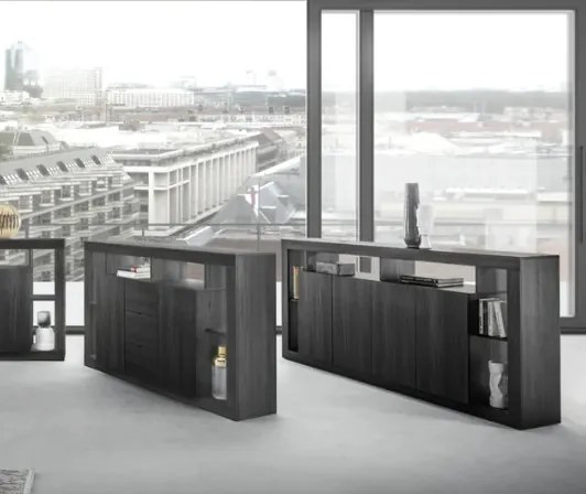 RIMINI komód, négyajtós – fekete kőris