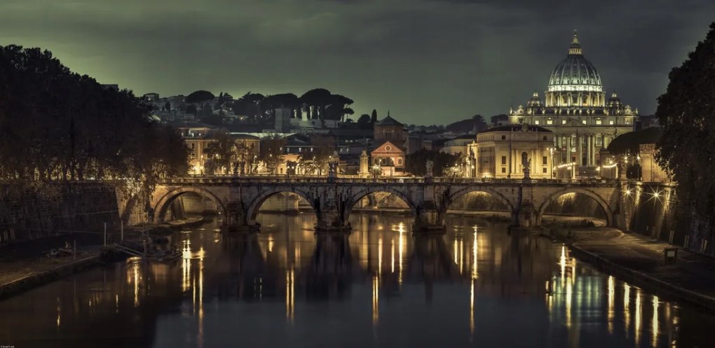Poszter 91,3x44,5cm Kilátás a Basilica di San Pietro-ra a Vatikánban 5, Assaf Fra