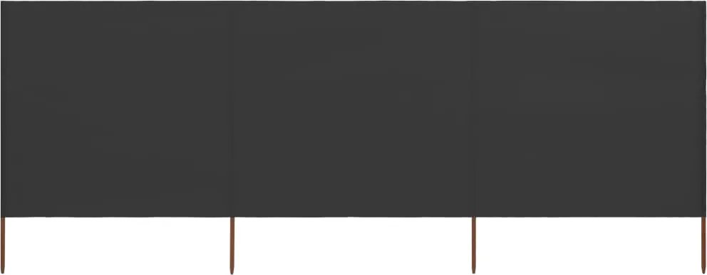 vidaXL 3 paneles antracitszürke szövet szélfogó 400 x 80 cm