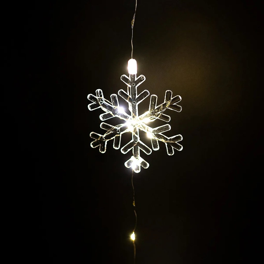 Kültéri fényfüggöny Snowflakes, 120x120cm, LED,meleg fehér, időzítő, 8 funkció, 120 cm