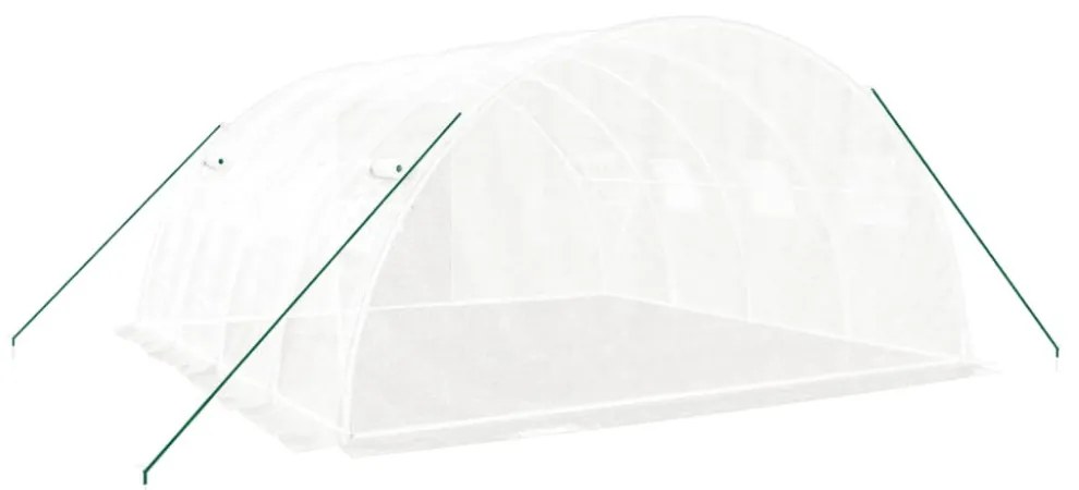üvegház acélvázzal, fehér, 16 m², 4 x 4 x 2 m