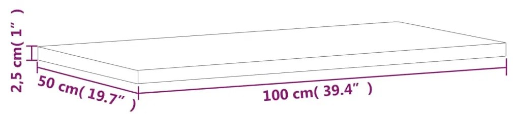 tömör bükkfa téglalap alakú asztallap 100x50x2,5 cm