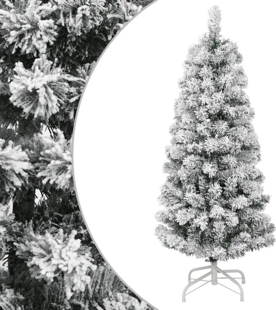 vidaXL csuklópántos műkarácsonyfa hóval 120 cm