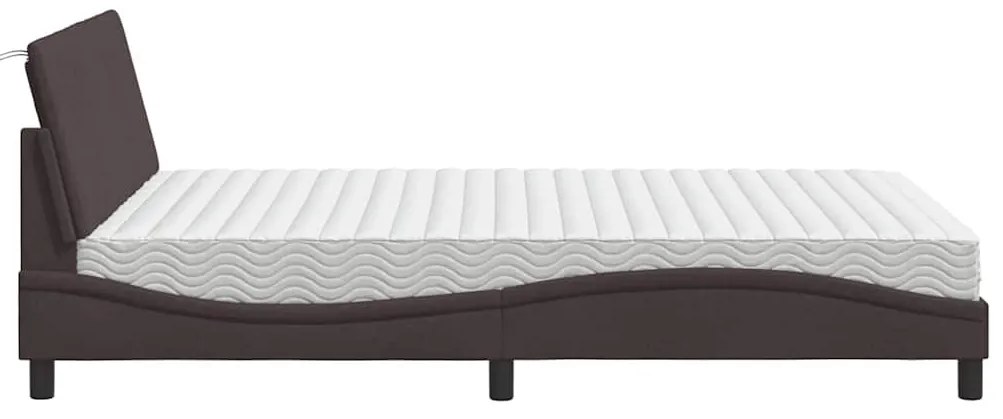 sötétbarna szövet ágy matraccal Hanko 140x190 cm