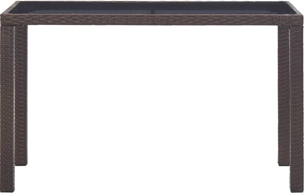 vidaXL barna polyrattan kerti asztal 123 x 60 x 74 cm
