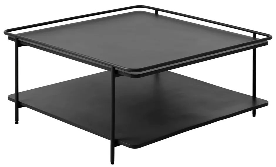 Fekete fém dohányzóasztal 75x75 cm Yuba – Unique Furniture
