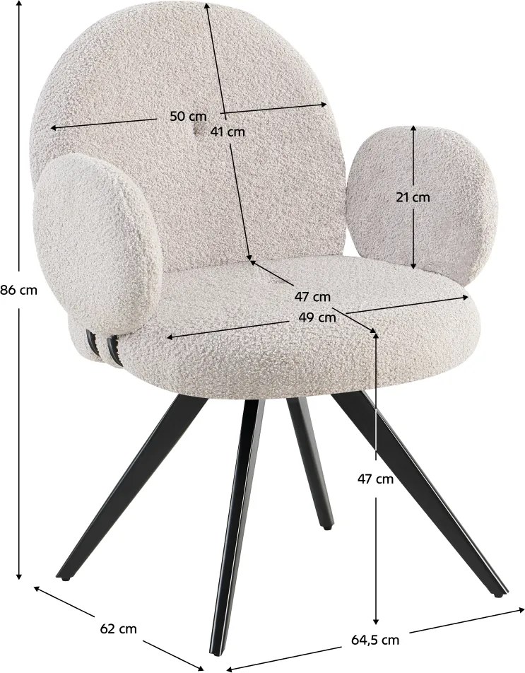 Forgószék, világosszürke/fekete, VASALA