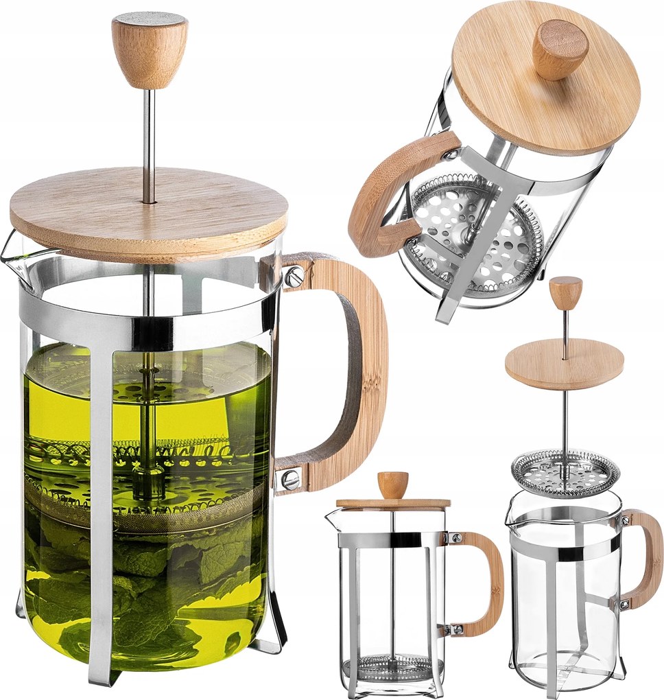 Teafőző Kávé Gyógynövény Dugattyús Kávéfőző Üveg Kancsó Szűrő 800ml