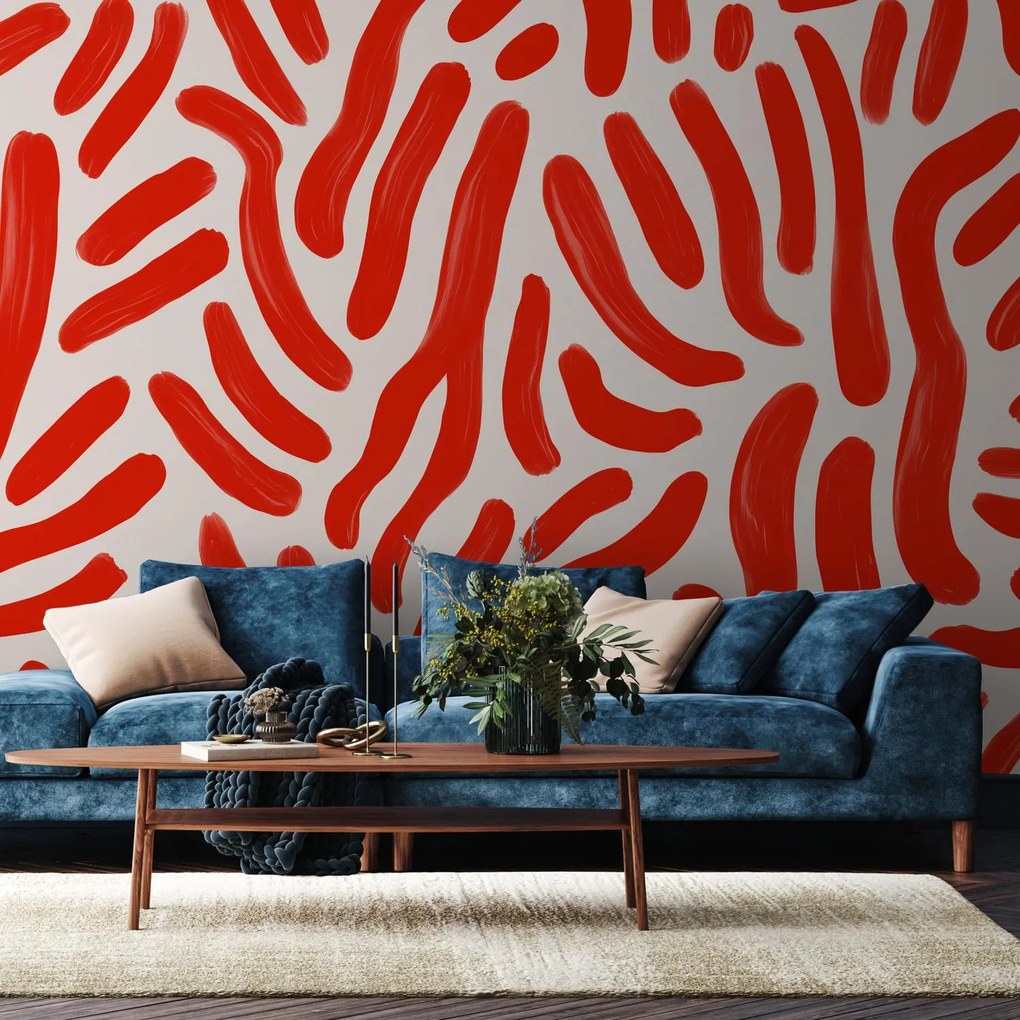 Fotótapéta - Piros vonások (147x102 cm)