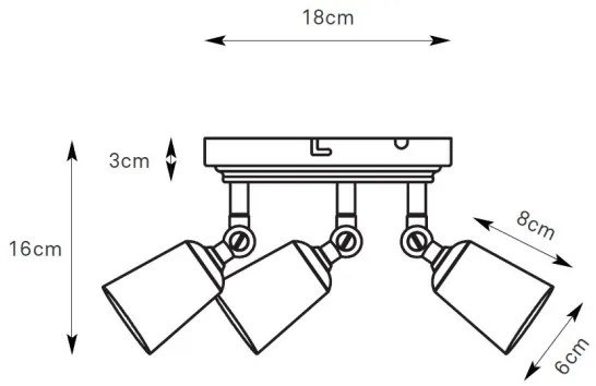 Markslöjd 108980 - TINY spotlámpa 3xGU10/7W/230V, sárgaréz