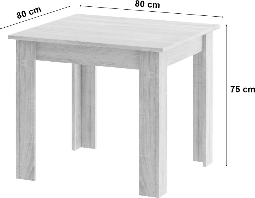 Étkező garnitúra 1 + 4, MADO ARTISAN asztal 80x80 + BALI MARK szék fekete