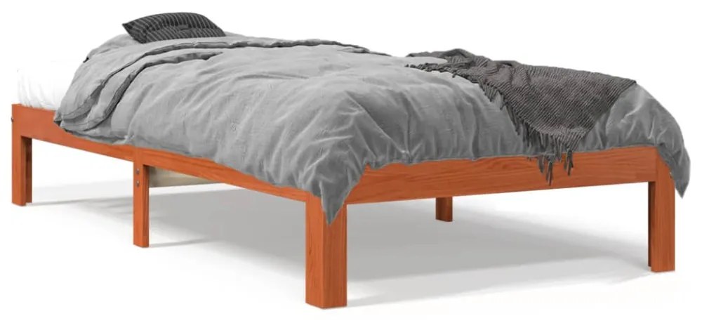 viaszbarna tömör fenyőfa ágy matrac nélkül 90 x 200 cm