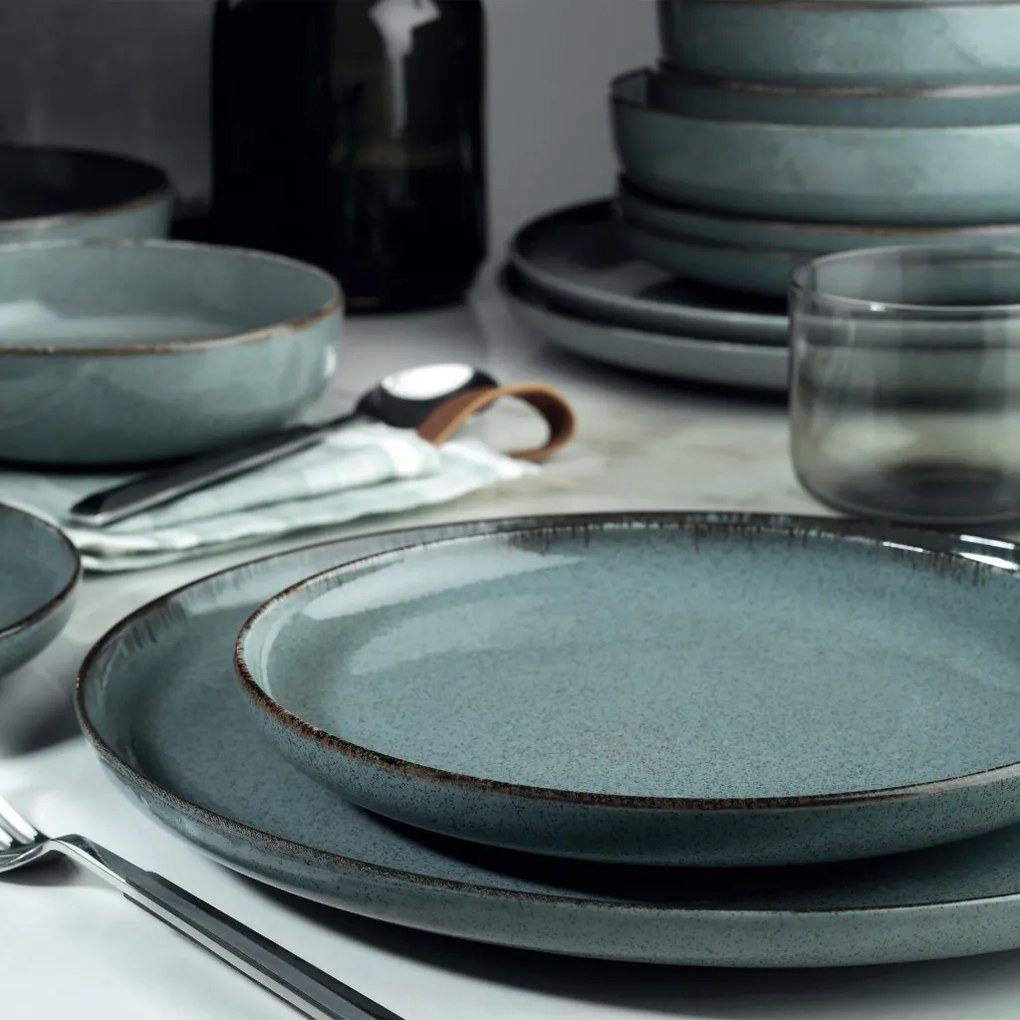 24 részes porcelán étkészlet kék