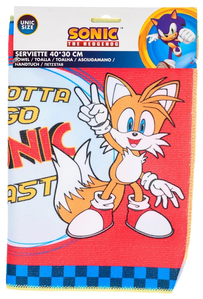Sonic a sündisznó Gotta Go kéztörlő, arctörlő, törölköző 40x30 cm
