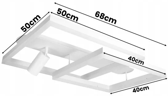 LED mennyezeti lámpatest LED/38W/230V + 1xGU10/30W fehér