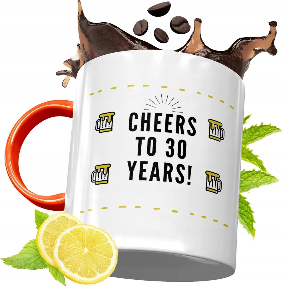 Narancssárga Szülinapi Bögre 30 30STE Ajándék fényképes nyomtatással