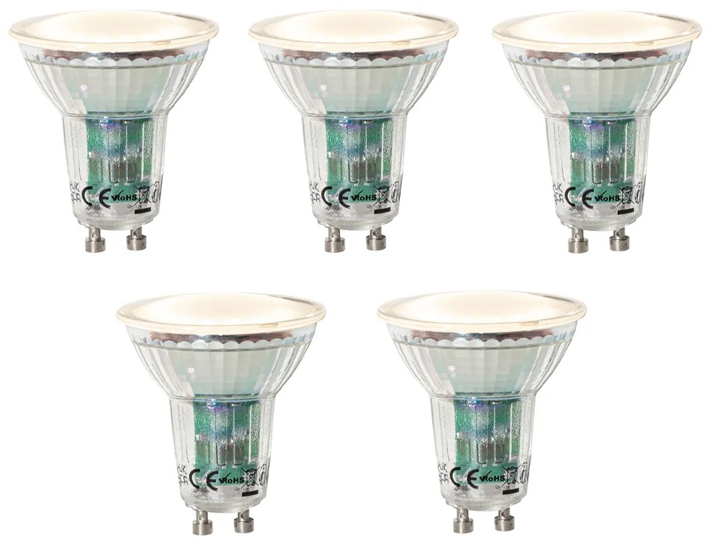 5 darabos GU10 LED lámpa szett alkonyatérzékelővel 3W 200 lm 2700K