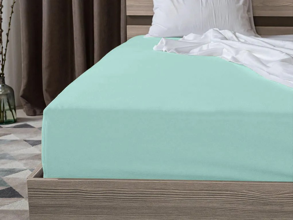 Jersey lepedő EXCLUSIVE mentol 180x200 cm, 100% pamut