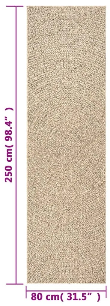 ZIZUR juta hatású beltéri és kültéri szőnyeg 80x250 cm
