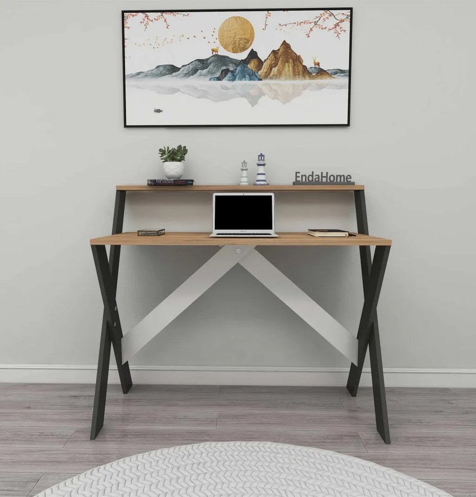 Íróasztal, atlanti fenyő-antracit, 90 cm