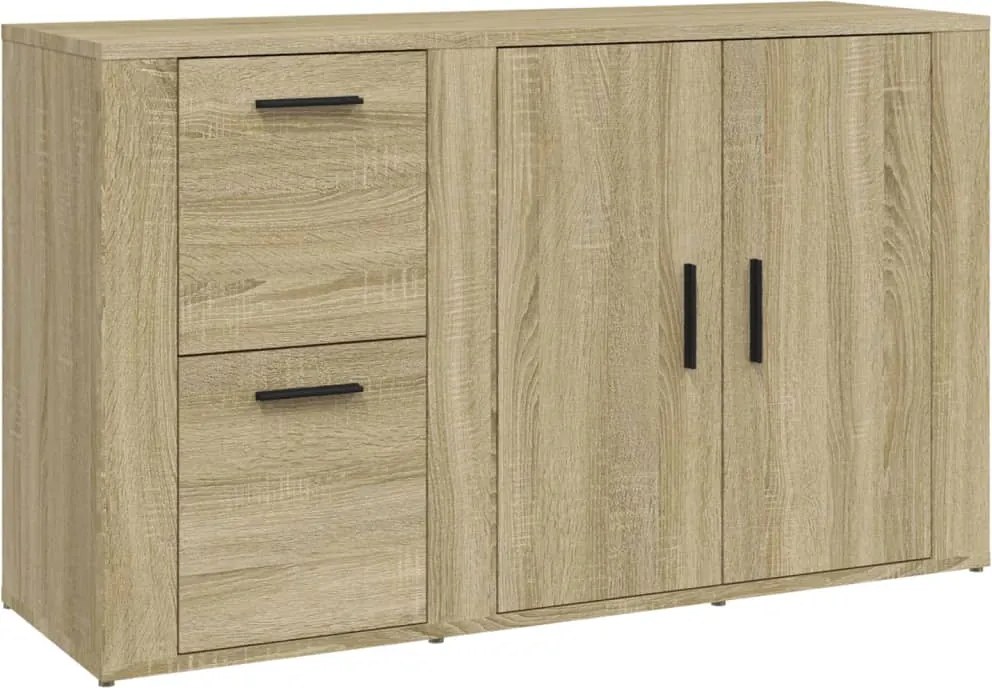 vidaXL sonoma tölgy színű szerelt fa tálalóasztal 100x33x59,5 cm