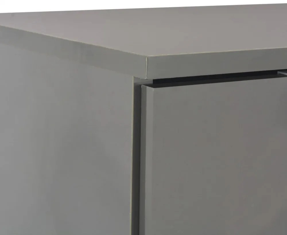 szürke magasfényű tálalószekrény 107x35x80,5 cm