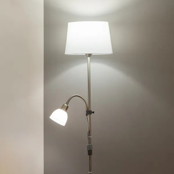 Brilagi - CERIA állólámpa 1xE27/100W/230V + 1xE14/25W matt króm/fehér