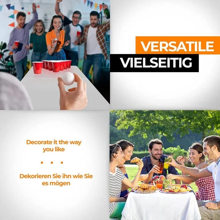 JAGO Összecsukható asztal 8 személyes 183 cm fehér