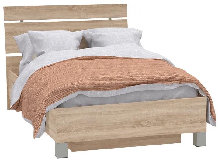 Ágy ágyneműtartóval, tölgy sonoma, 120x200, LUNA