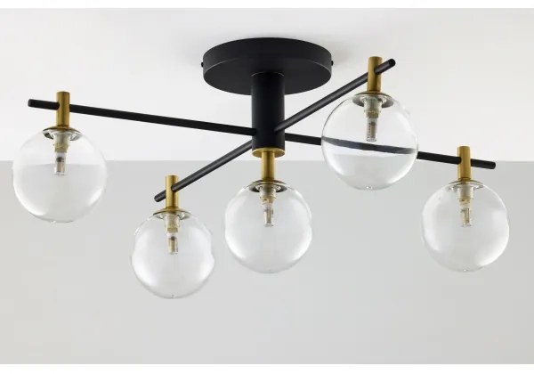 Jupiter 2035 - Felületre szerelhető csillár FIGARO 5xG9/10W/230V fekete/arany/bézs/átlátszó