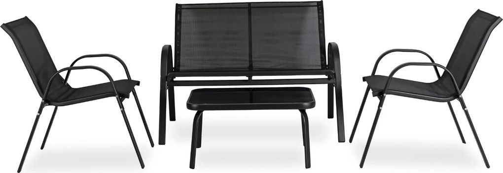 MINNESOTA kerti bútor szett, fekete