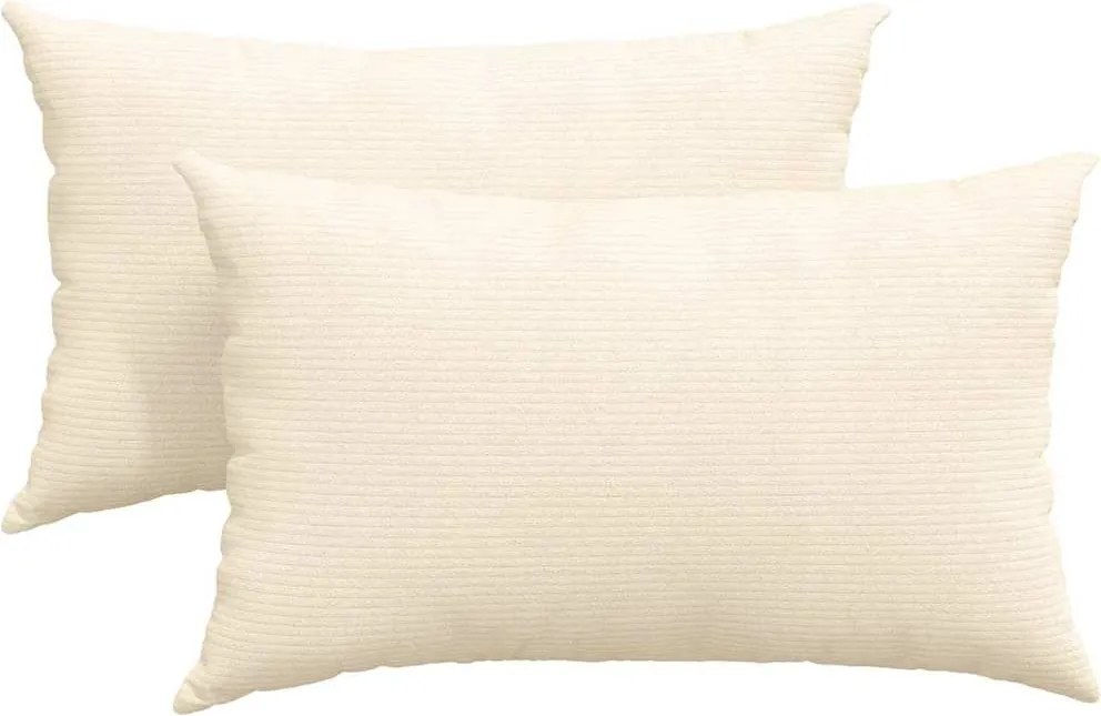 vidaXL Kanapé párnák 2 pcs Krém 50 x 30 cm Bársonyos szövet