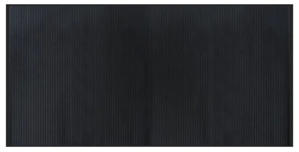 négyszögletű fekete bambusz szőnyeg 100 x 200 cm