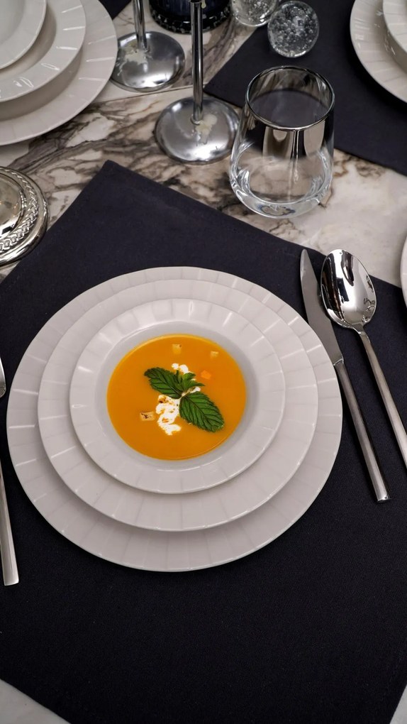 18 részes porcelán étkészlet fehér