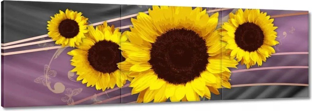 Vászonkép 60x20 Napraforgók