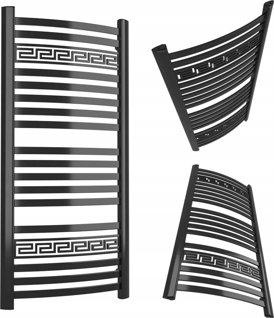 Greek 750/570 Fürdőszobái Radiátor, Fényes Fekete