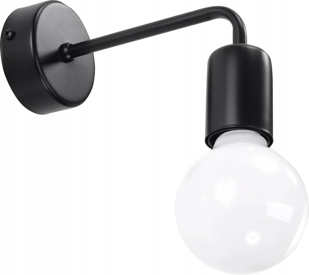 Sollux Lighting Duomo fali lámpa fekete, fém, E27, 60W, szabályozható