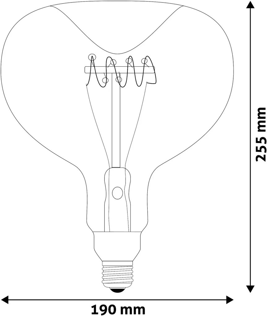 Avide LED Jumbo Filament Eshima 190x255mm Smoky 6W E27 2400K Fényerőszabályzós