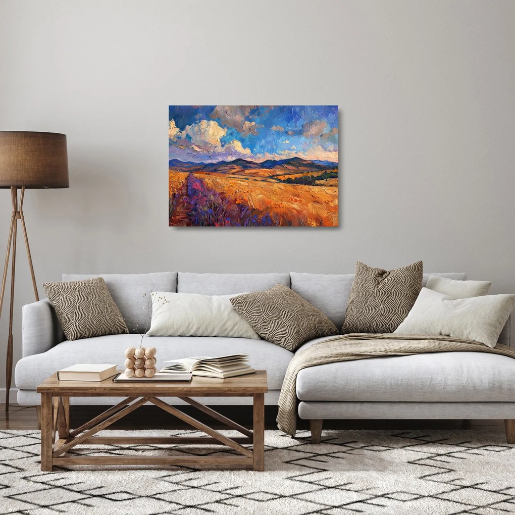 Üveg kép - Olajfestmény tájkép (70x50 cm)