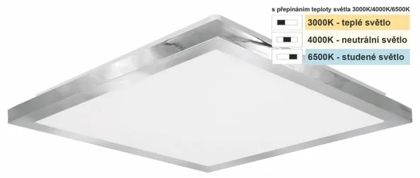 Top Light -LED Fürdőszobai mennyezeti lámpa SILVER LED/10W/230V IP44 28x28 cm króm