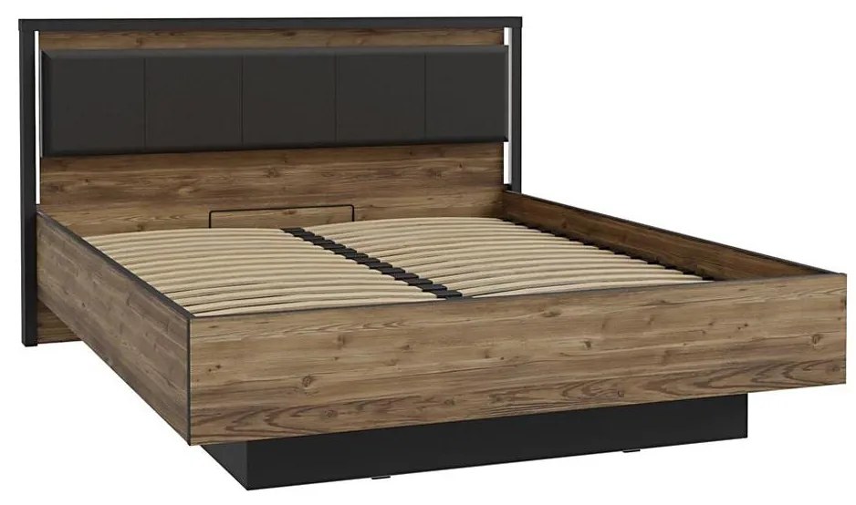 Franciaágy tárolóval OREN 160x200 cm barna/fekete