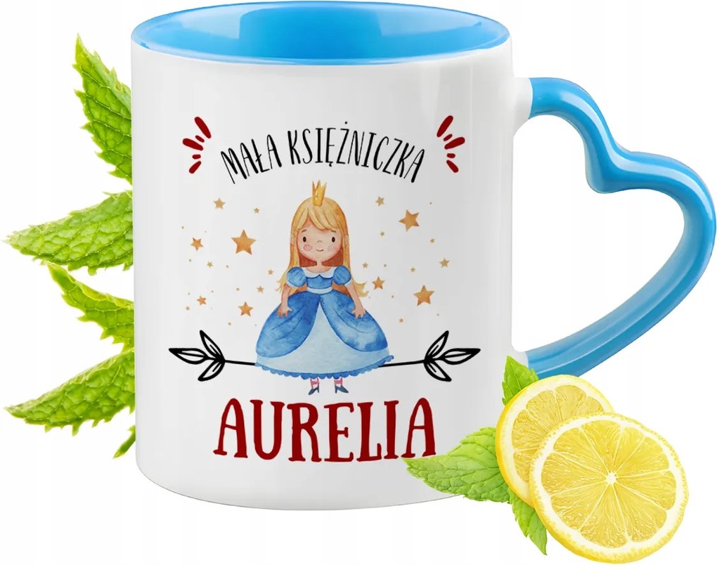 Kék bögre szív alakú füllel Aurelia számára Ideális Ajándék