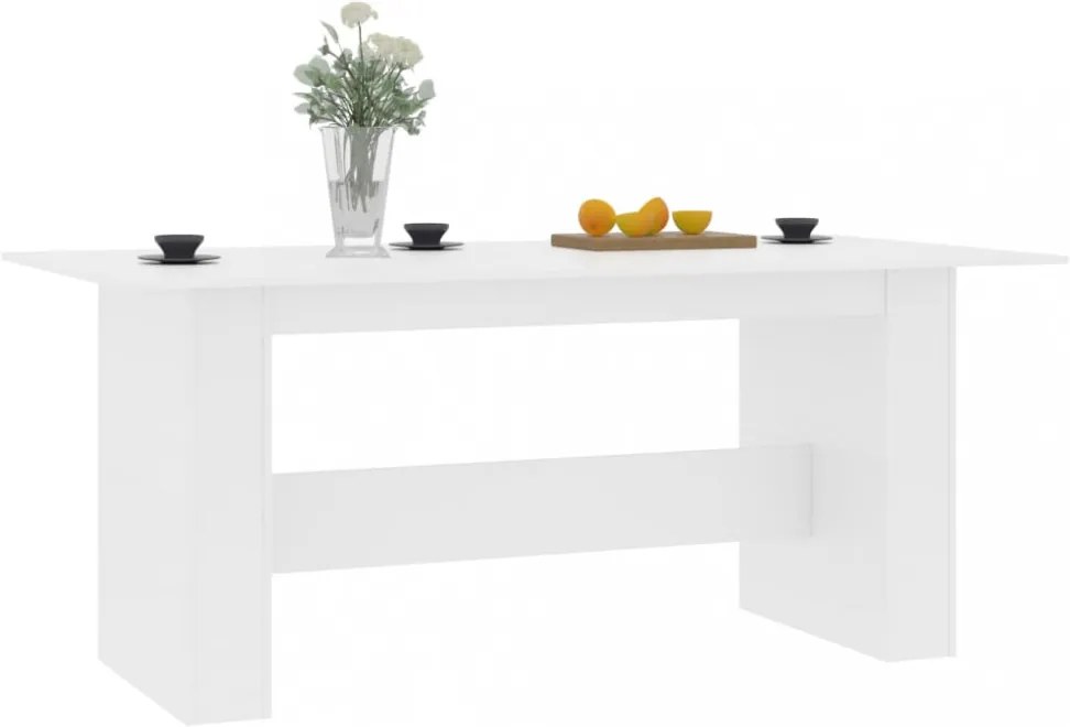 fehér szerelt fa étkezőasztal 180 x 90 x 76 cm