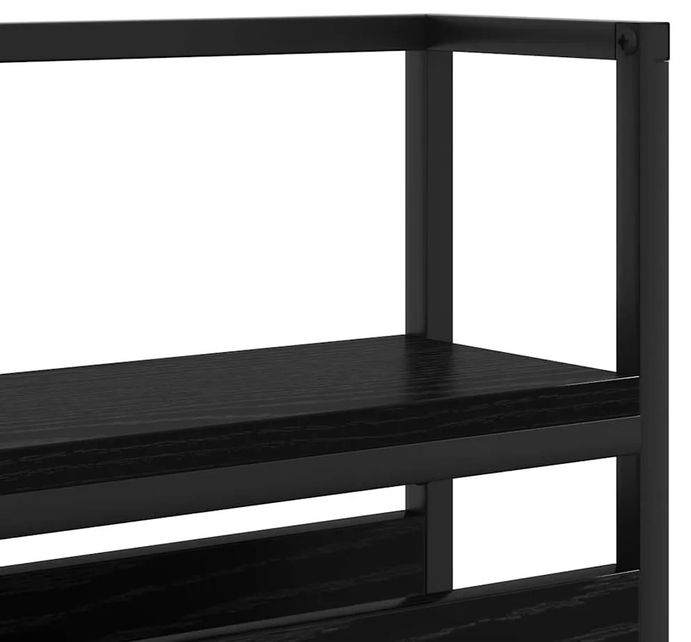 Tároló fejtámla polcokkal fejtámlával Musta tammi 90 cm Faanyag