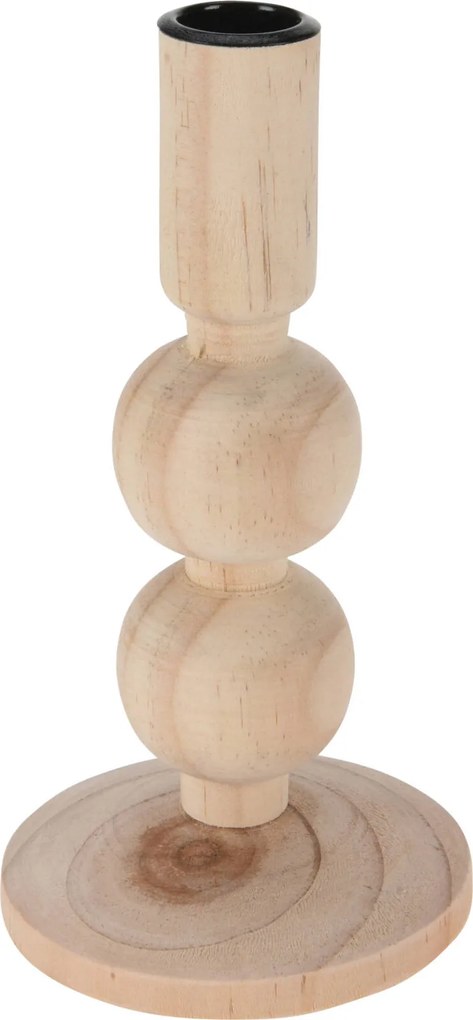 Fa gyertyatartó, natúr, magasság 17 cm