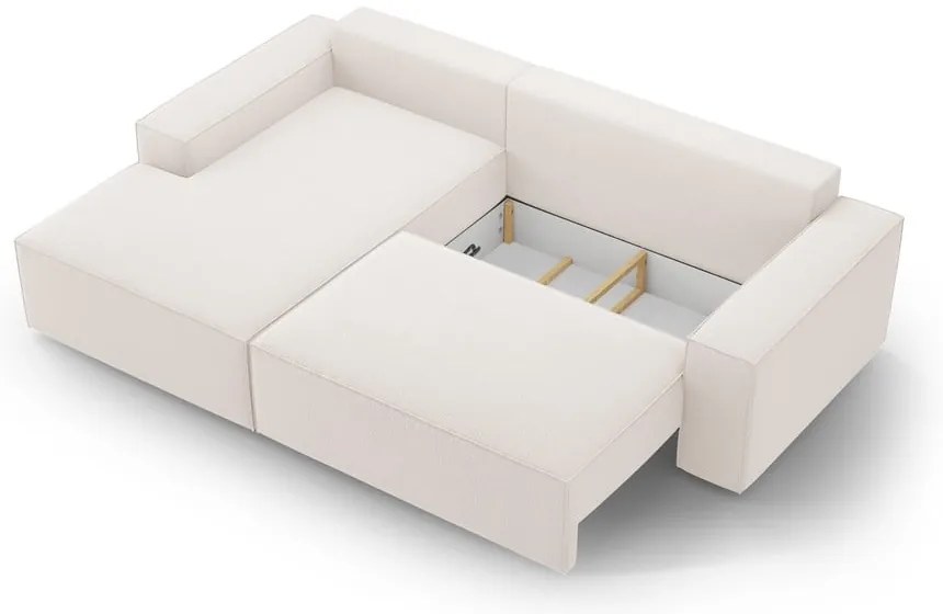 Bézs kinyitható sarokkanapé (bal oldali) Jodie – Micadoni Home