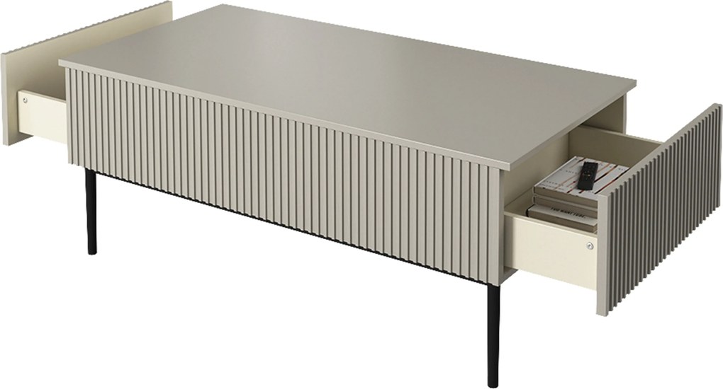 Nicole dohányzóasztal 120 cm - kasmír / fekete lábak